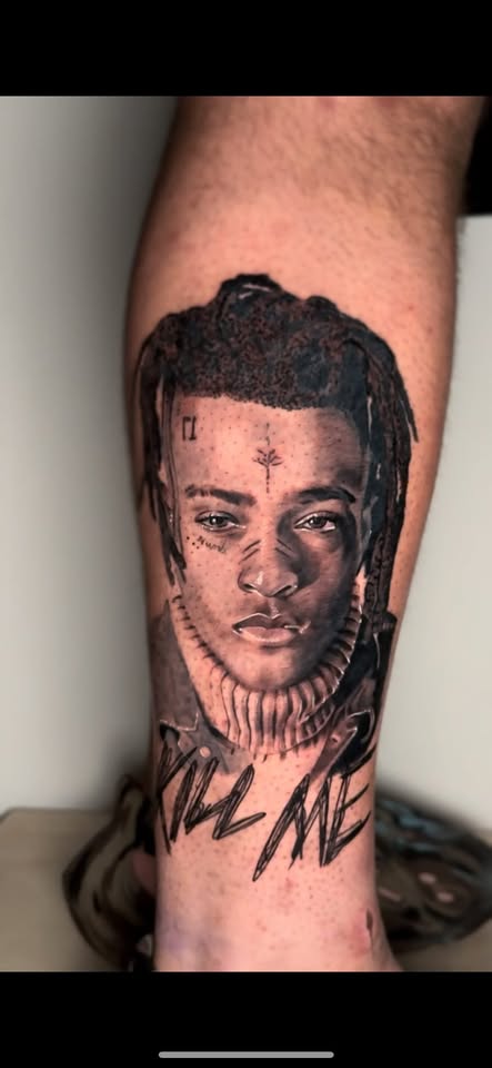 Black & Grey portrait tattoo by Oscar Arce