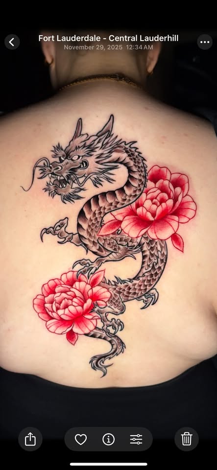 Dragon & Peonies — Color two-day session by Oscar Arce