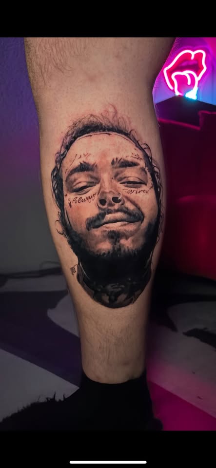 Black & Grey portrait tattoo by Oscar Arce